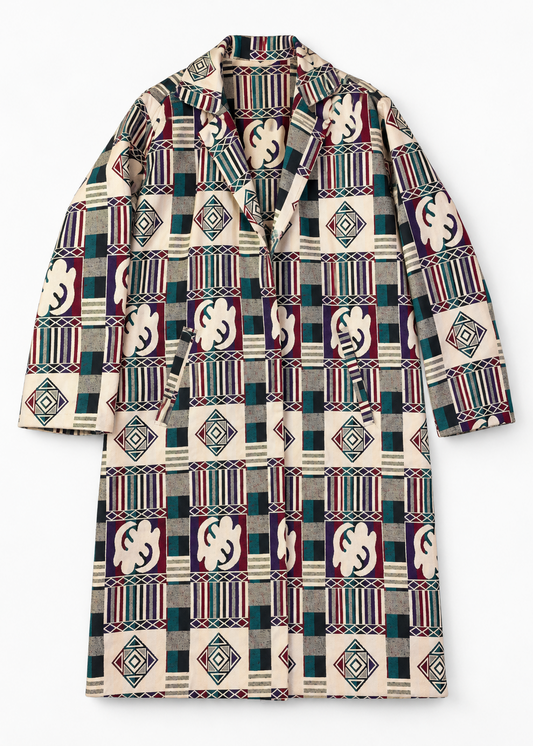 Akwete Mosaic Long Coat - George Edition | Contemporary Streetwear