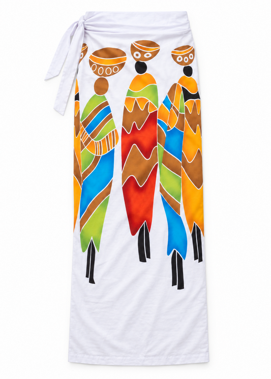 Abstract Motif Wrapped Skirt | Contemporary Statement Womenswear