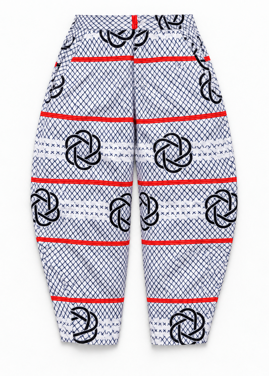 Akwete Gridline Balloon Pants | Contemporary Streetwear