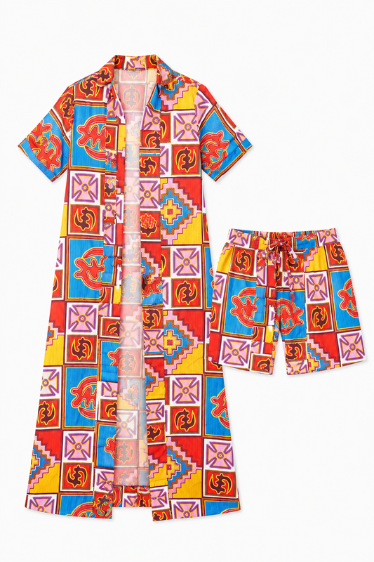 Crepe Ankara Kimono