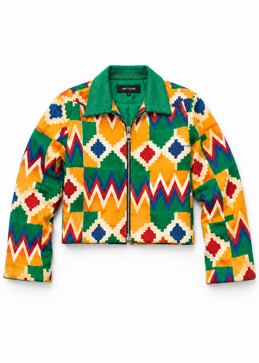 Akwete Ember Cropped Jacket | Contemporary Streetwear