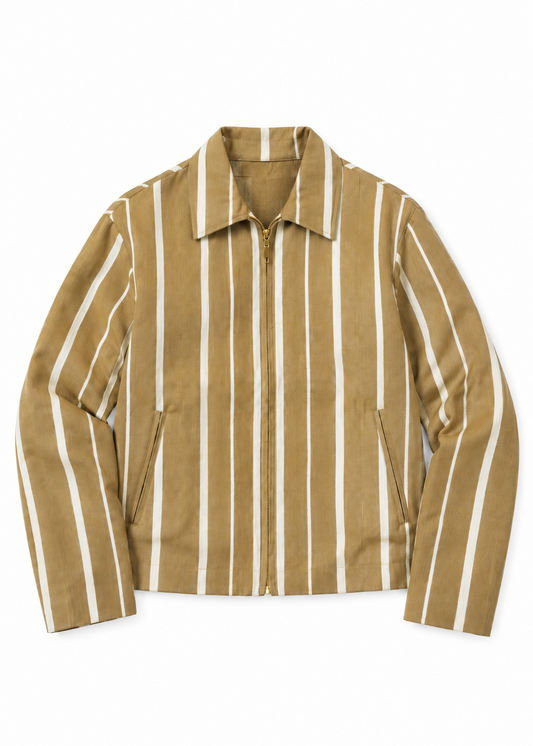 Aso-Oke Bomber Jacket - | Contemporary Streetwear (Cream)