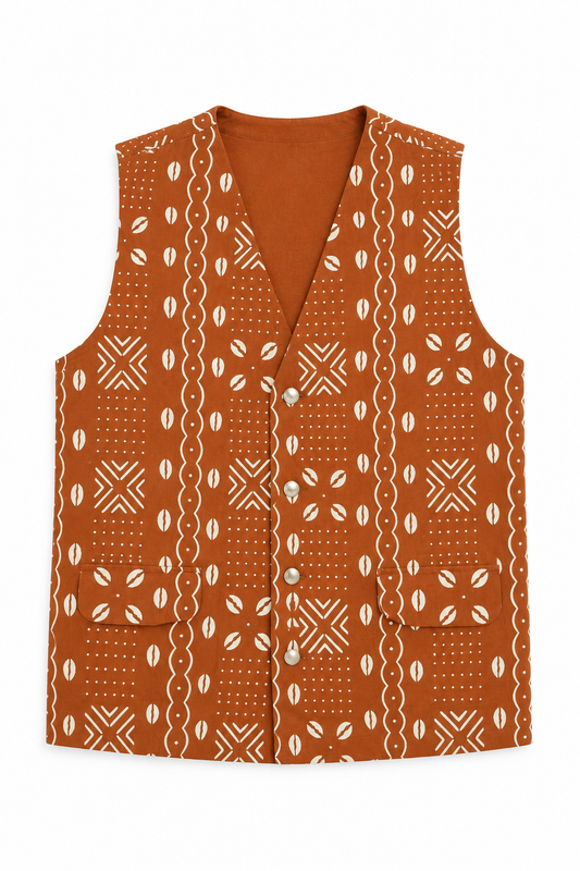 Cowrie Shells Print Waistcoat | Contemporary Menswear