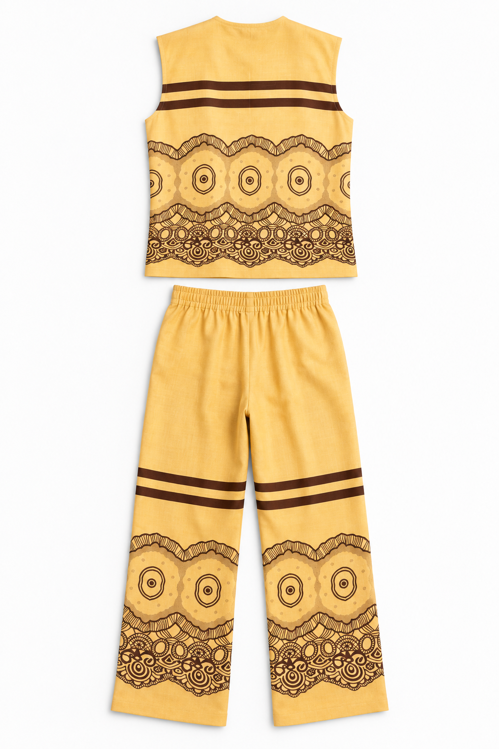 Desert Echo Linen Sleeveless Set | Contemporary Streetwear