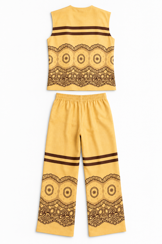 Desert Echo Linen Sleeveless Set | Contemporary Streetwear
