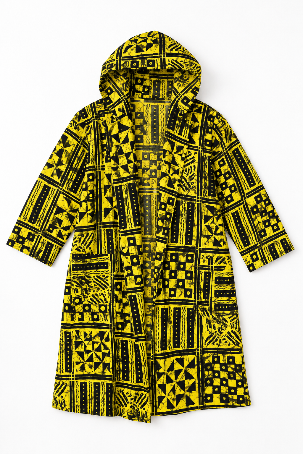 Crystal Embellished Ankara Hooded Kimono | Contemporary Statement Layering