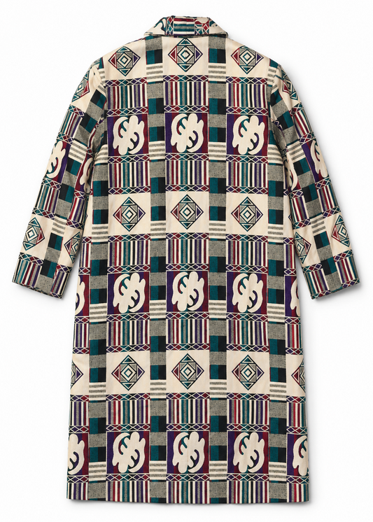 Akwete Mosaic Long Coat - George Edition | Contemporary Streetwear