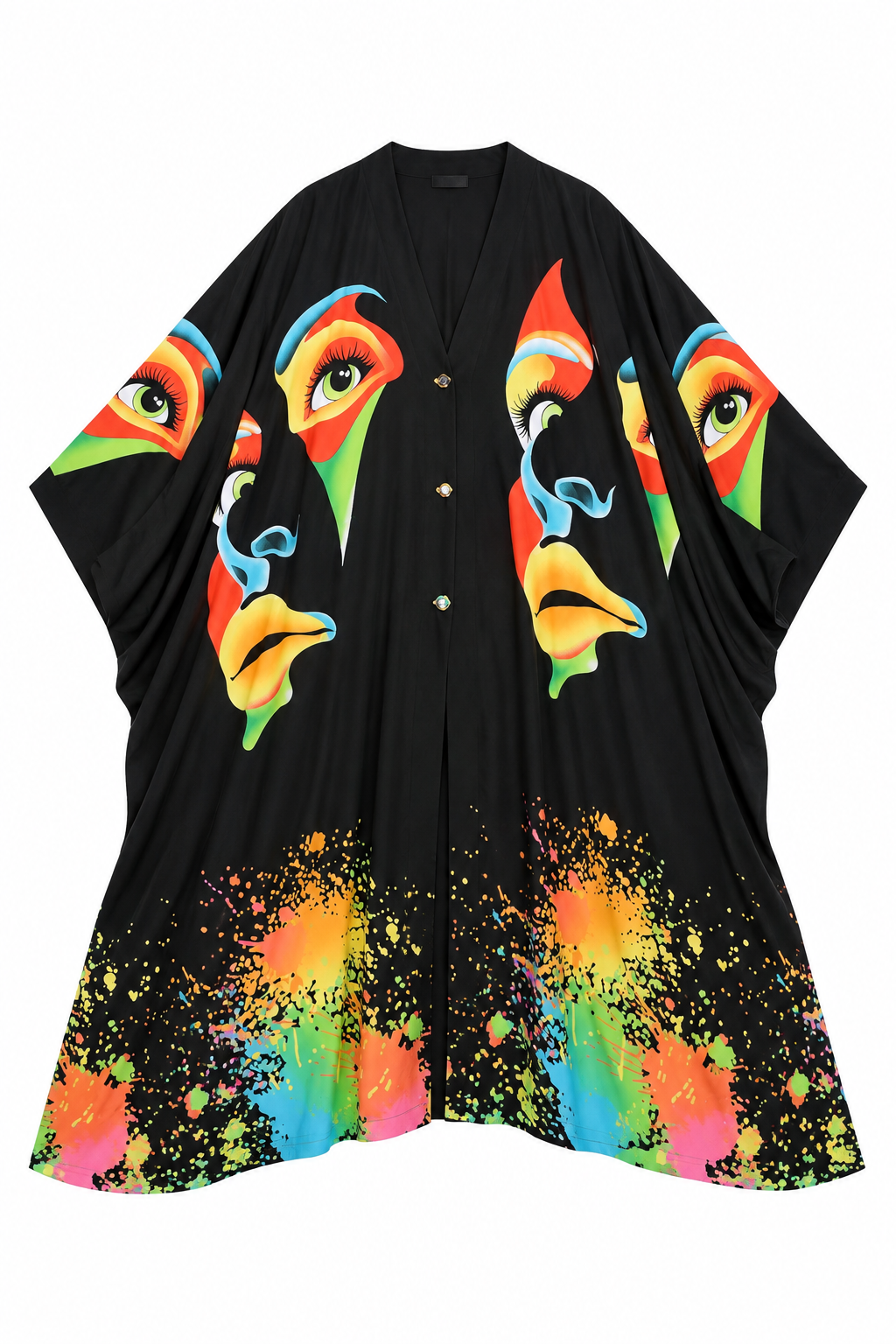 Fragmented Gaze Statement Kimono | Wearable Art