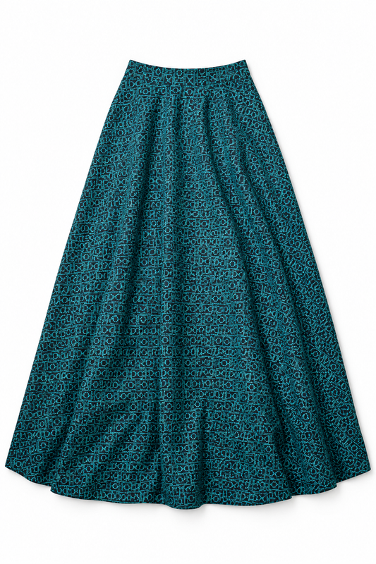 Green Ankara Maxi Skirt