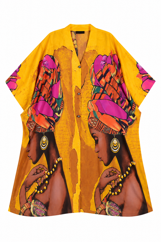 Heritage Art Print Kimono | Statement Resort Wear
