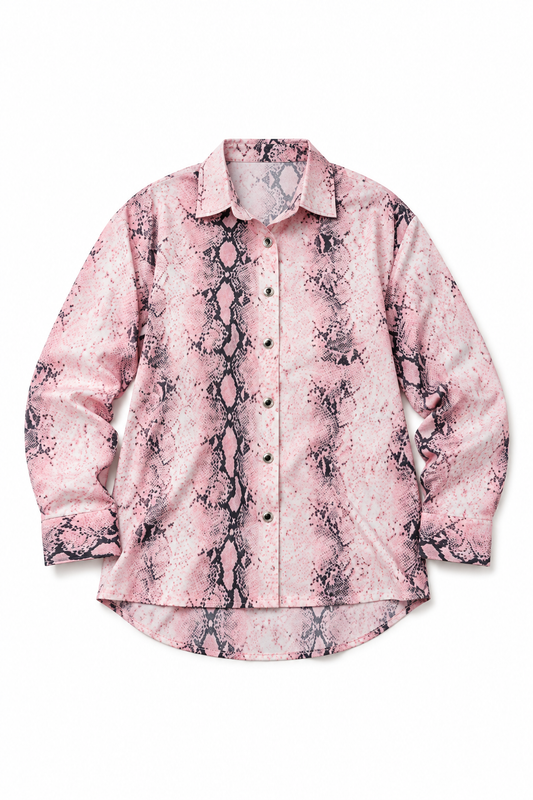 Pink Snakeskin Print Shirt | Casualwear