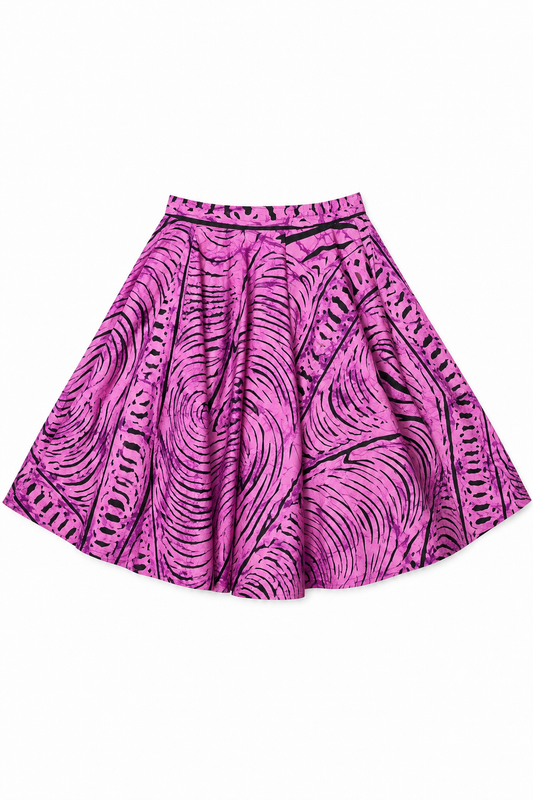 Purple Wave Midi Skirt