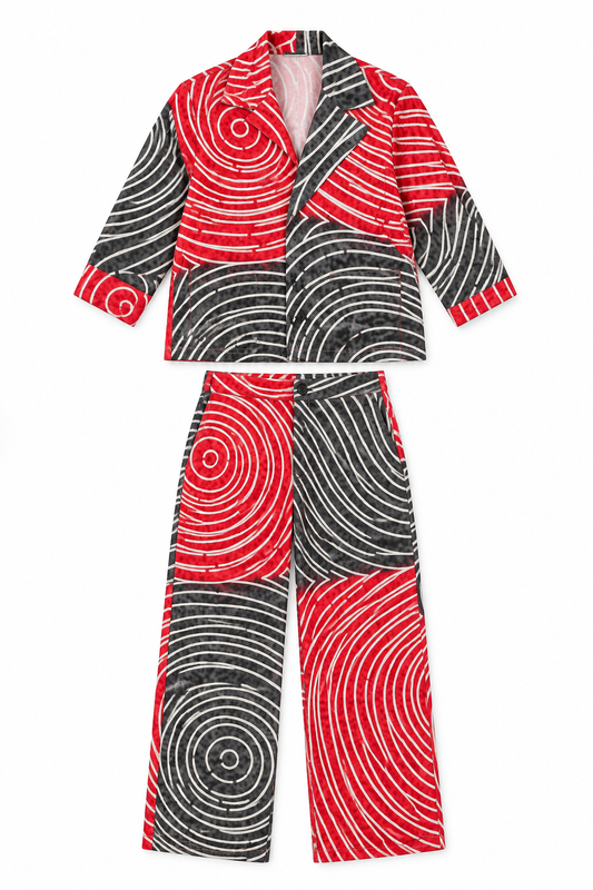 Red Spiral Set | Contemporary Statement Womenswear
