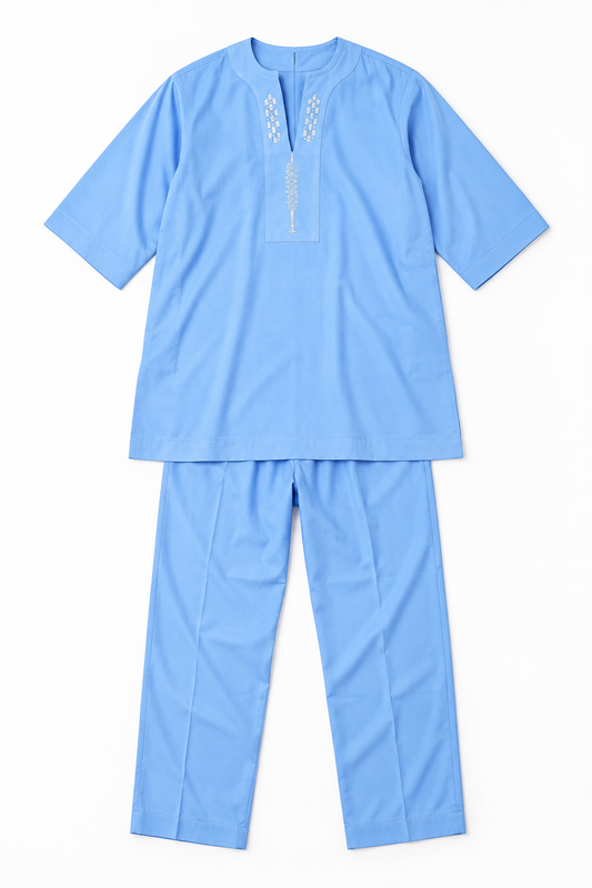Tailored Blue Senator Set | Contemporary African Menswear