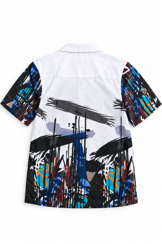 Urban Abstract Print Shirt | Contemporary Luxury Women's Wear