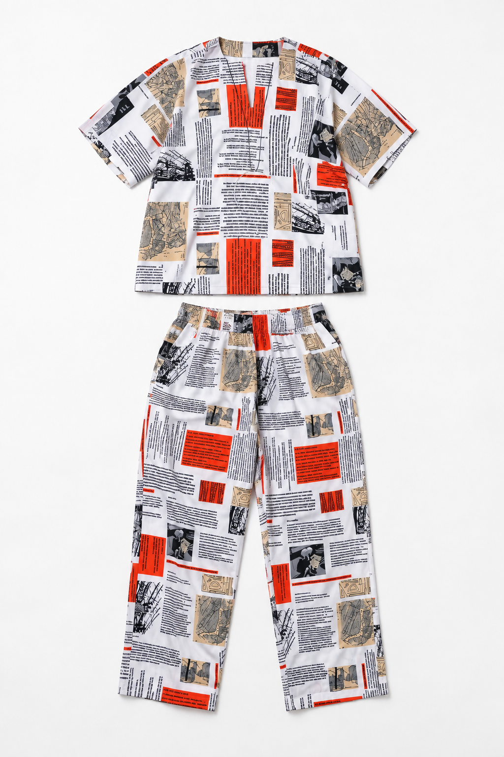 Typography Print Two-Piece Set | Contemporary Fashion