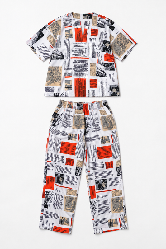 Typography Print Two-Piece Set | Contemporary Fashion