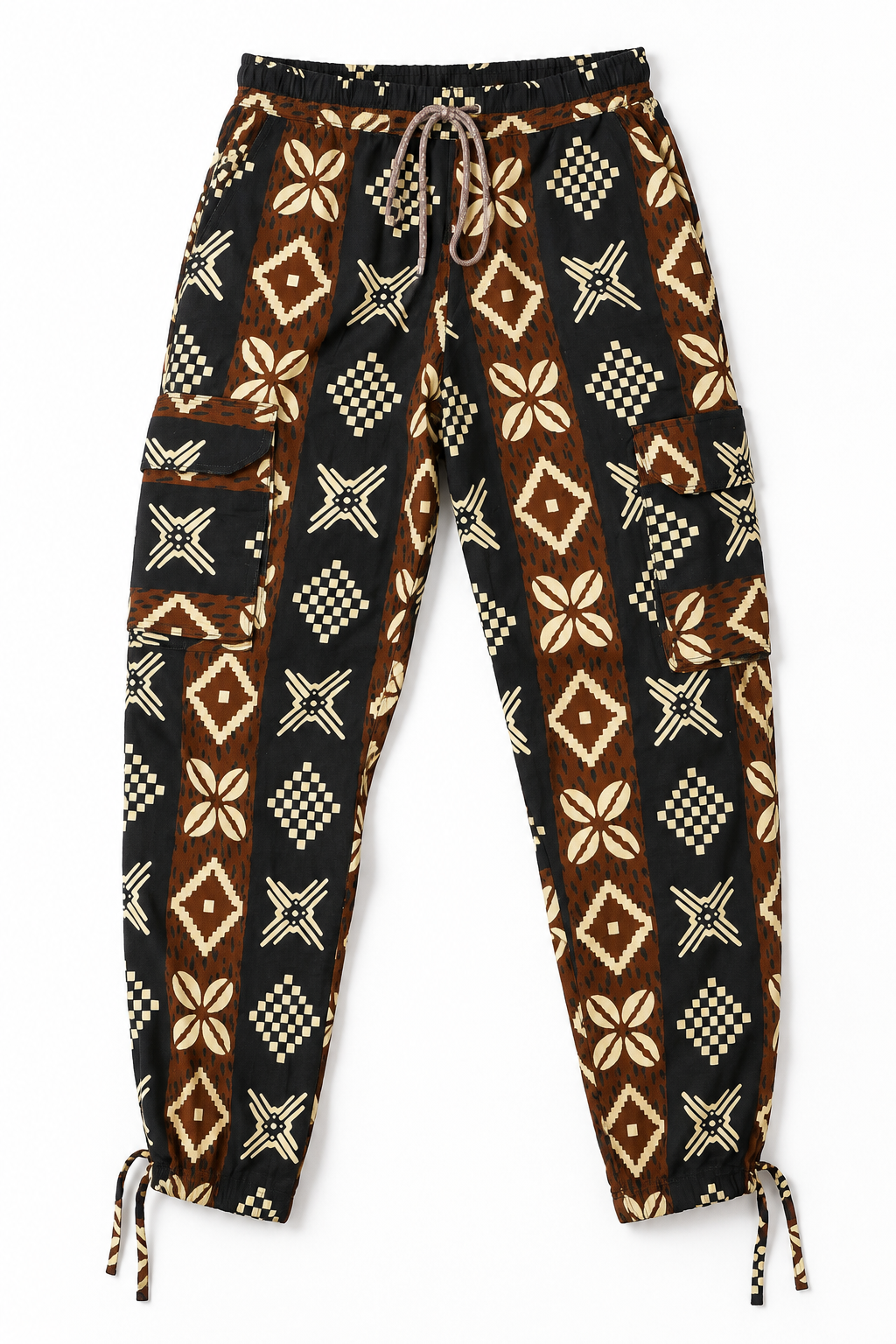 Unisex Ankara Cargo Trousers | Contemporary Streetwear