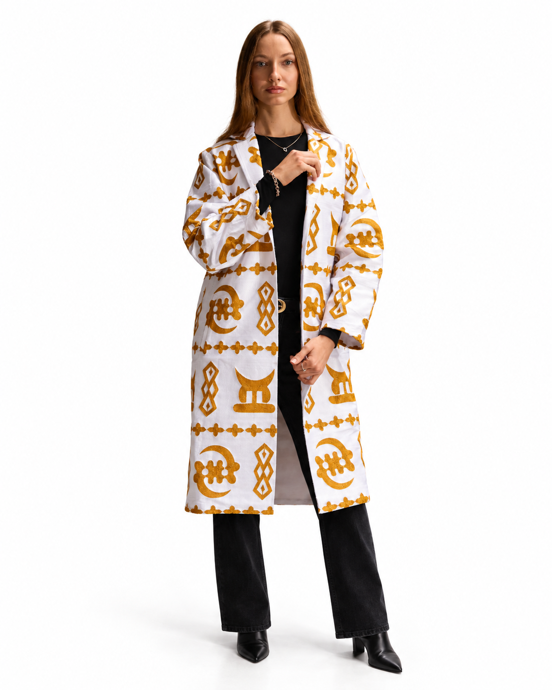 Akwete Aureate Ivory and Gold coat | Contemporary wear