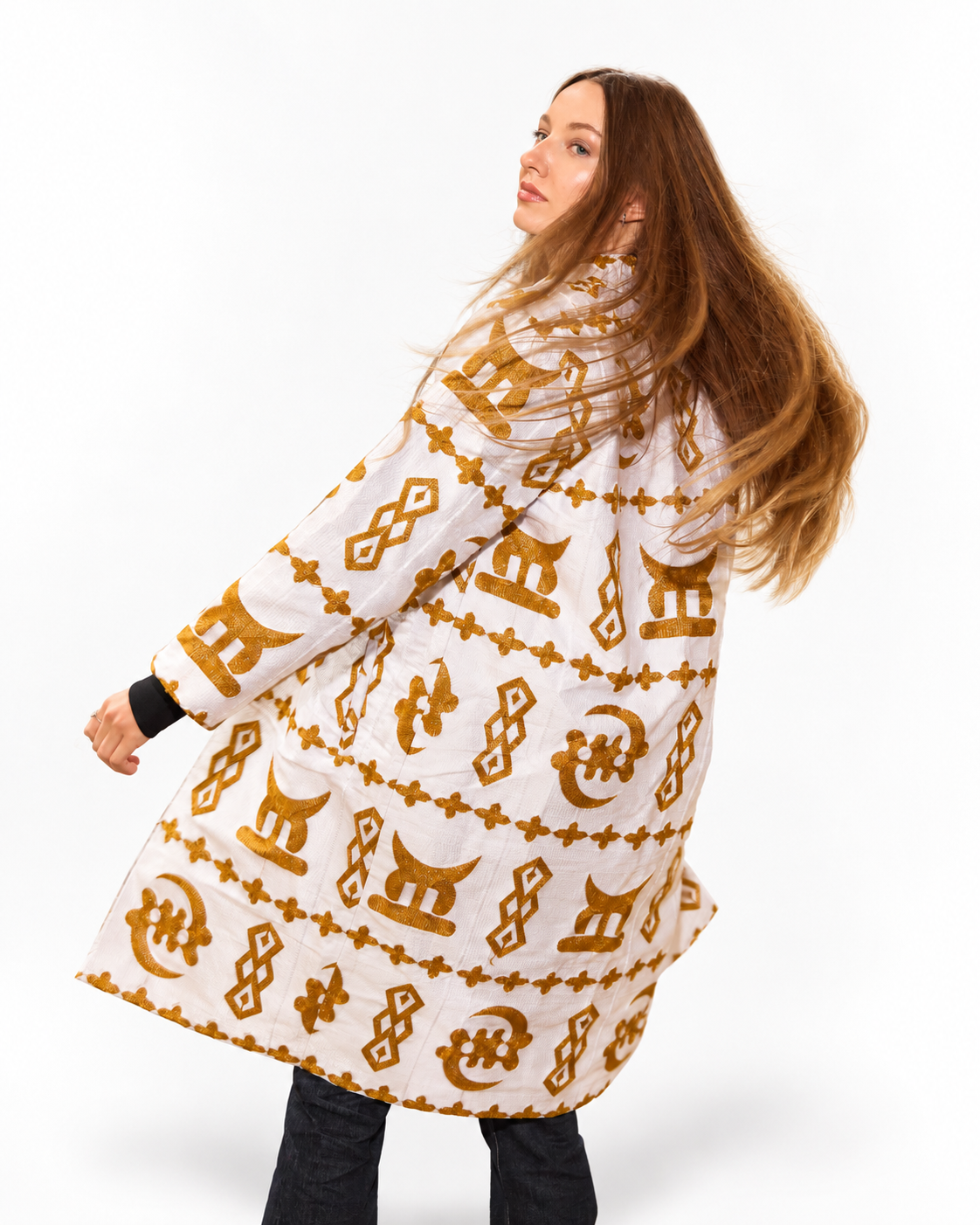 Akwete Aureate Ivory and Gold coat | Contemporary wear