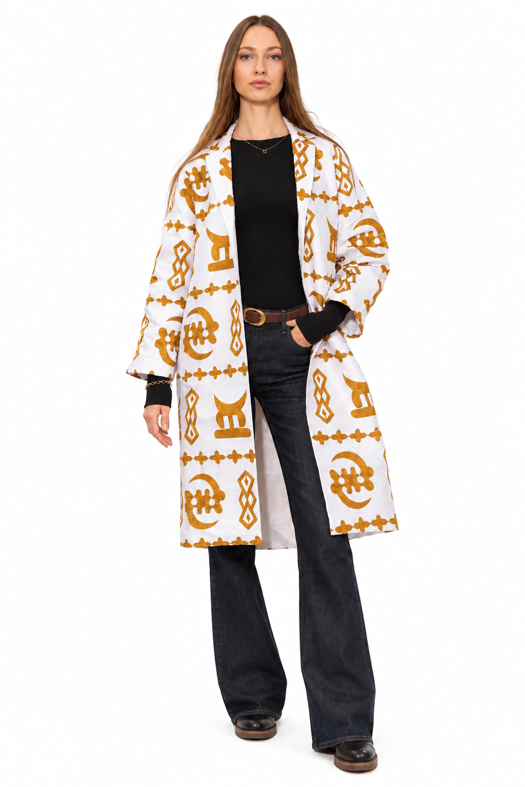 Akwete Aureate Ivory and Gold coat | Contemporary wear