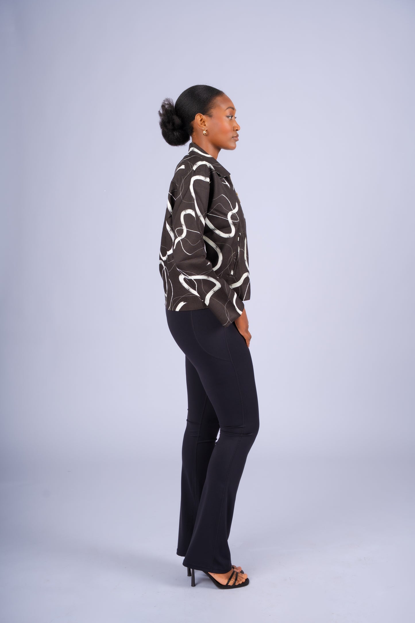Monochrome Expression Zip Jacket | Contemporary Luxury Womenswear