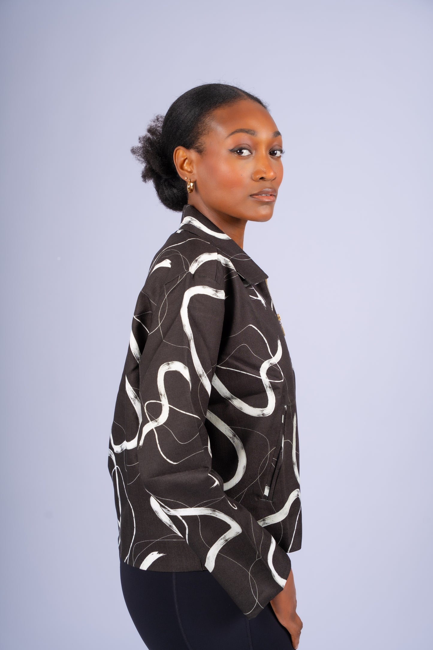 Monochrome Expression Zip Jacket | Contemporary Luxury Womenswear