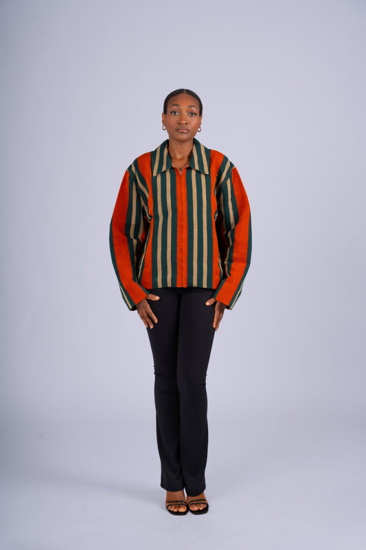 Aso-Oke Bomber Jacket - | Contemporary Streetwear