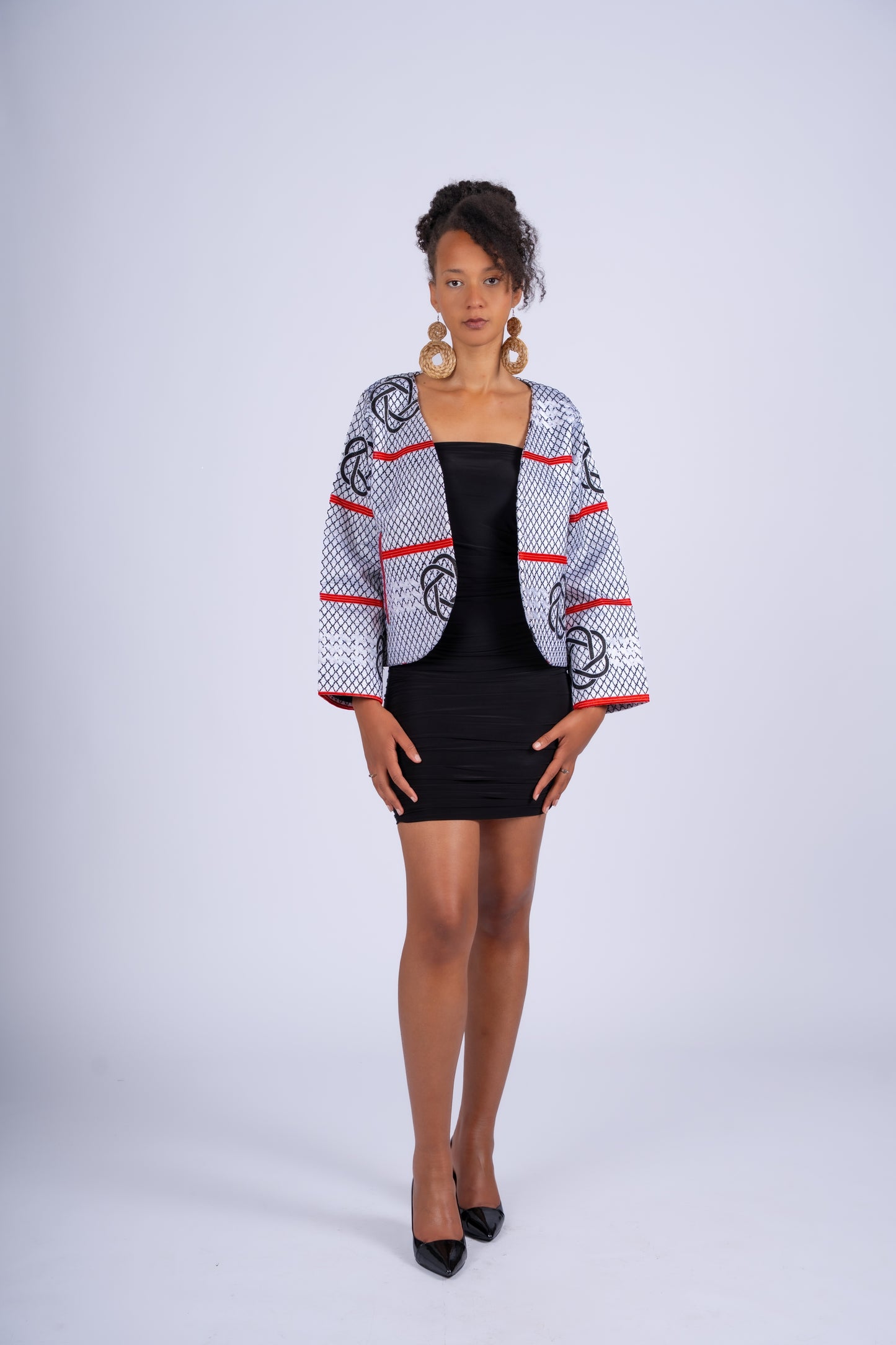 Akwete Gridline Crop Jacket | Contemporary Womenswear