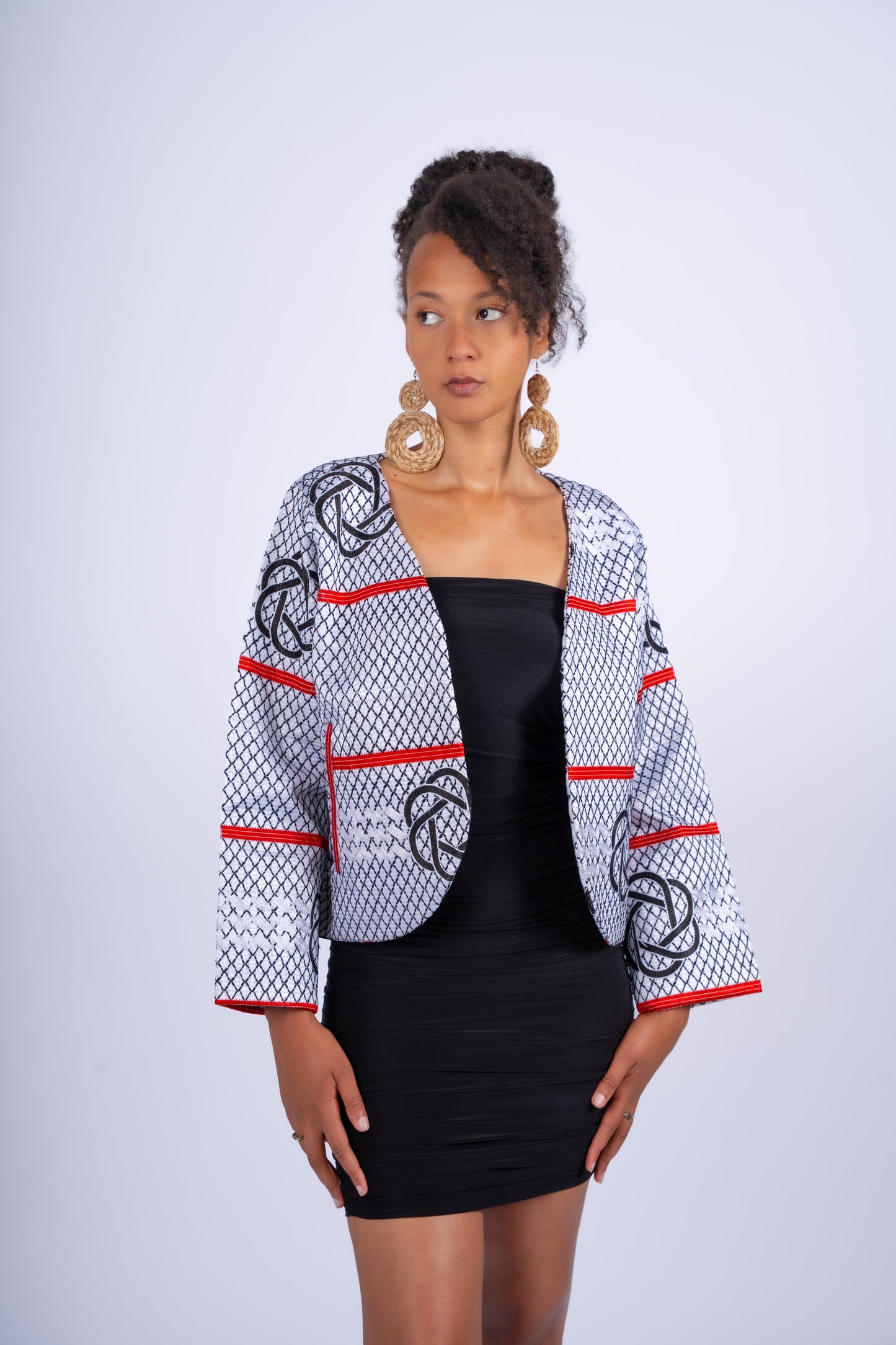 Akwete Gridline Crop Jacket | Contemporary Womenswear