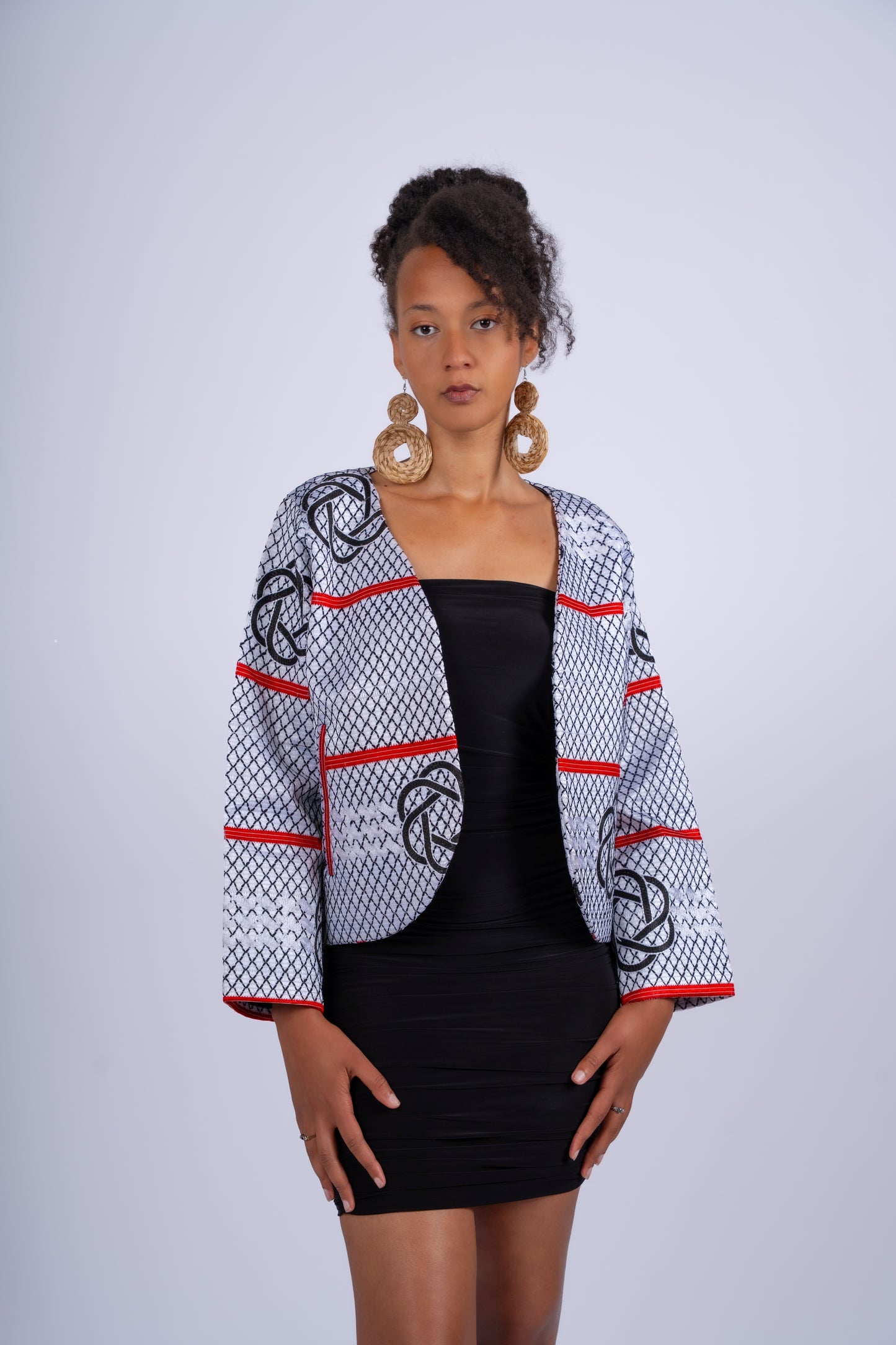 Akwete Gridline Crop Jacket | Contemporary Womenswear
