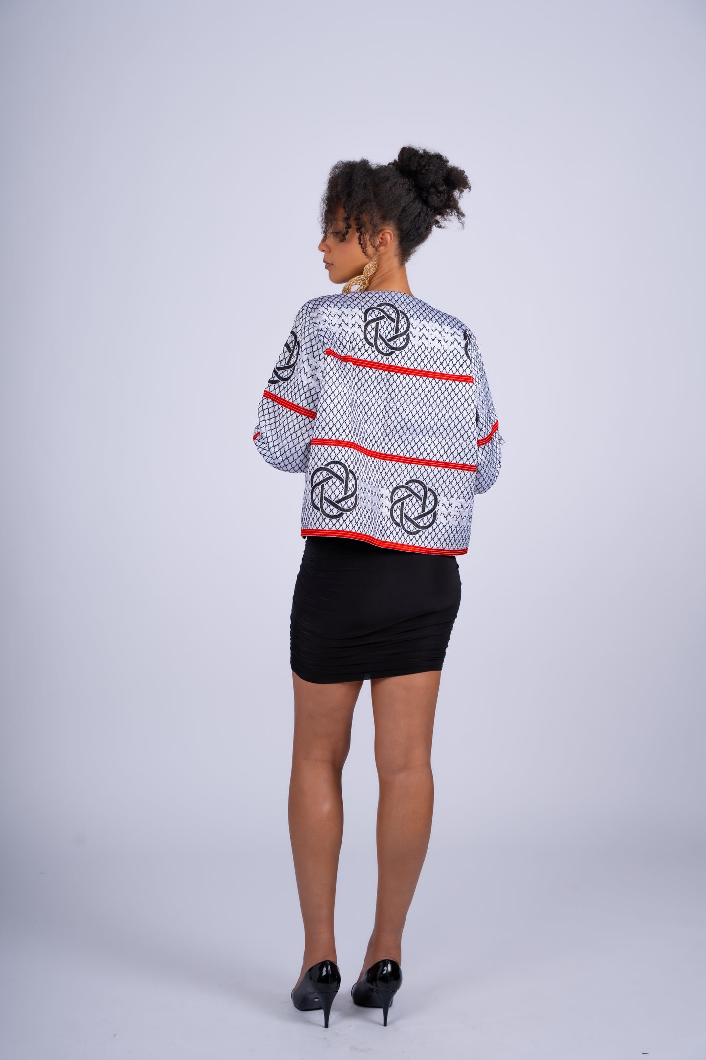 Akwete Gridline Crop Jacket | Contemporary Womenswear