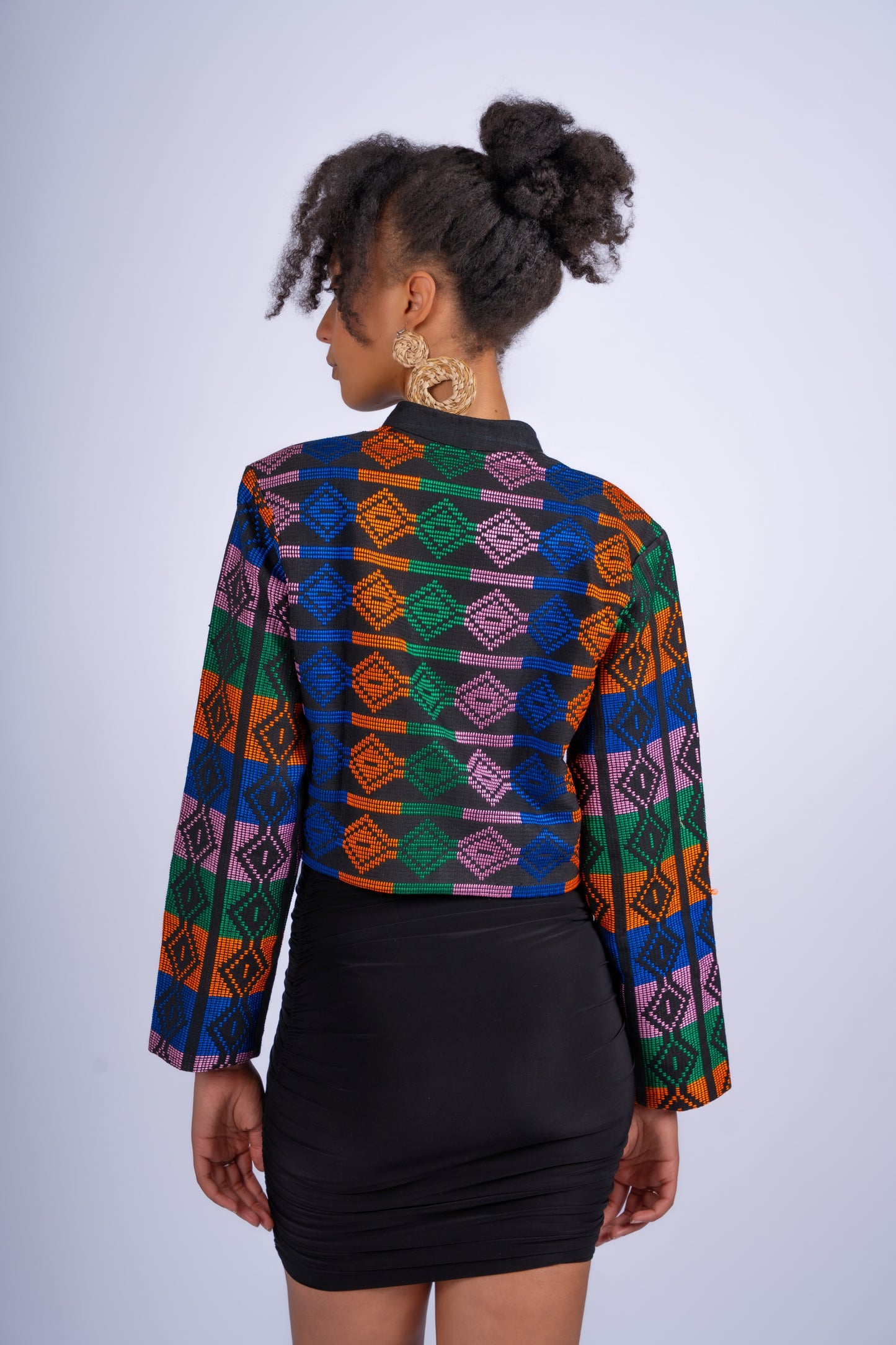 Akwete Mosaic Cropped Jacket | Contemporary Streetwear