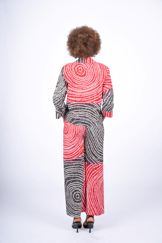 Red Spiral Set | Contemporary Statement Womenswear