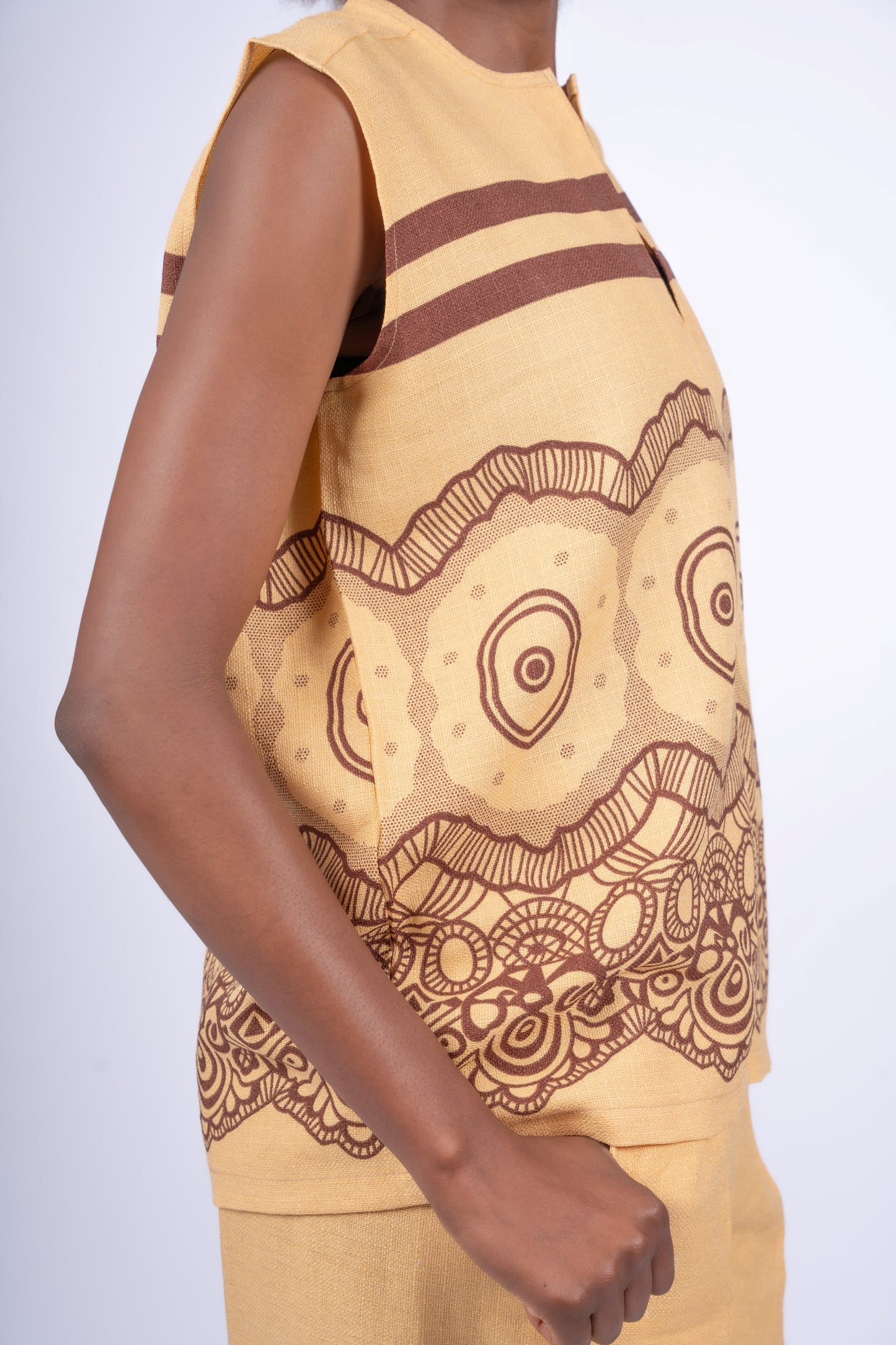 Desert Echo Linen Sleeveless Set | Contemporary Streetwear