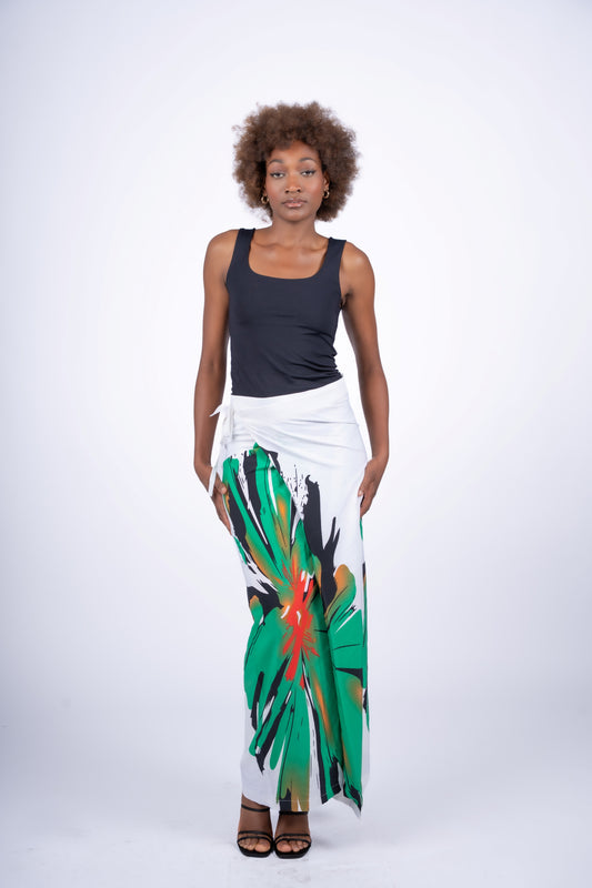 Emerald Bloom Wrapped Skirt | Contemporary Statement Womenswear