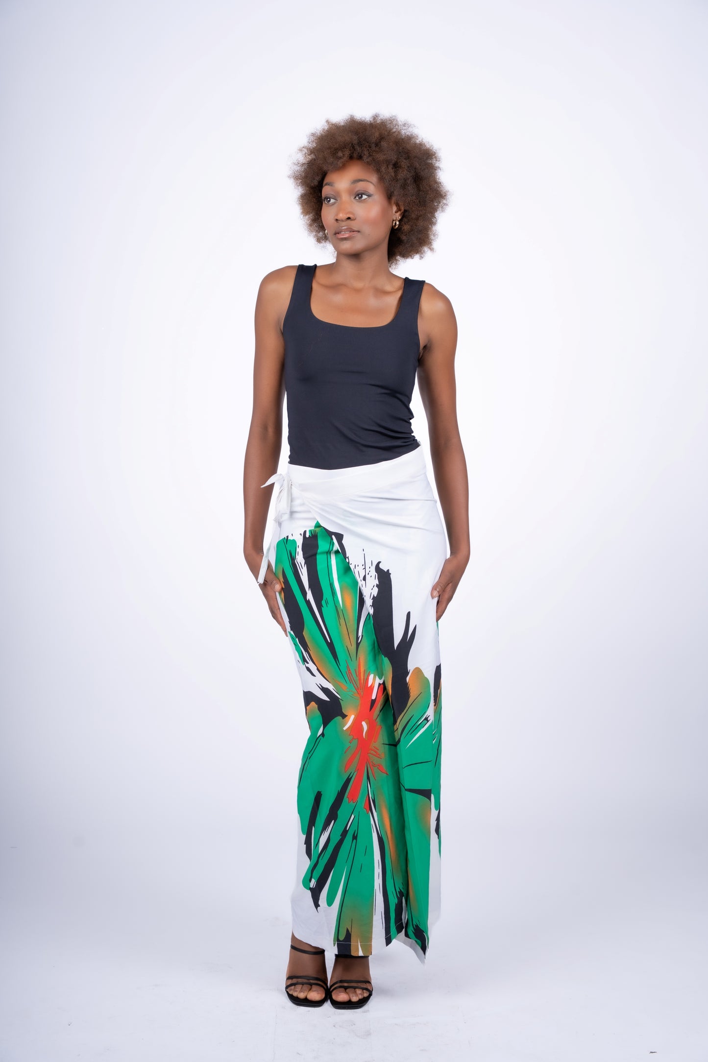 Emerald Bloom Wrapped Skirt | Contemporary Statement Womenswear