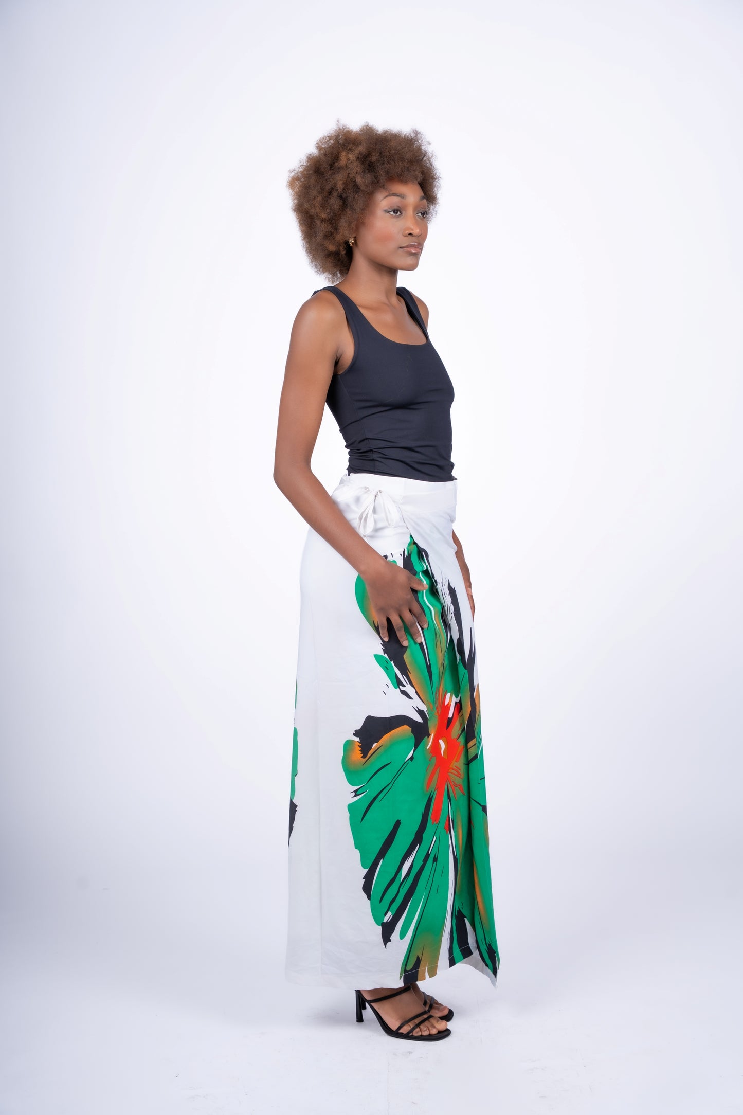 Emerald Bloom Wrapped Skirt | Contemporary Statement Womenswear