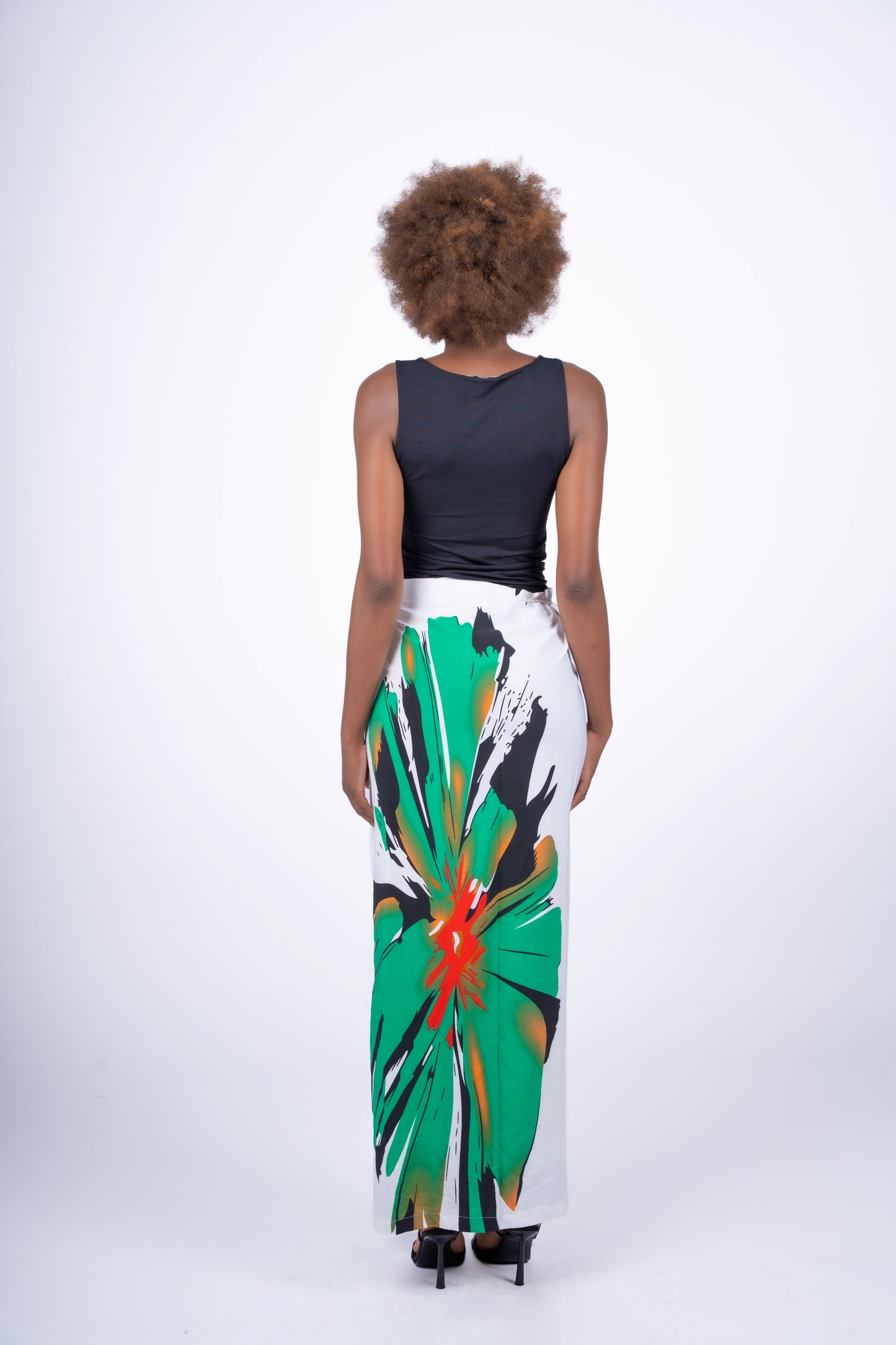 Emerald Bloom Wrapped Skirt | Contemporary Statement Womenswear