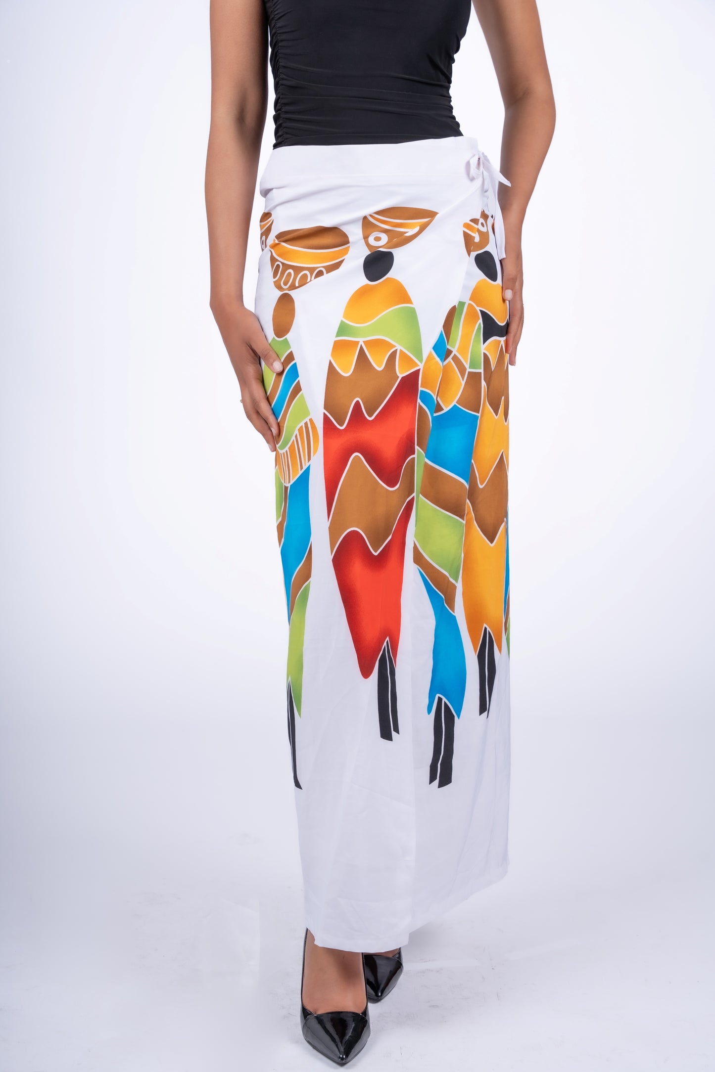 Abstract Motif Wrapped Skirt | Contemporary Statement Womenswear