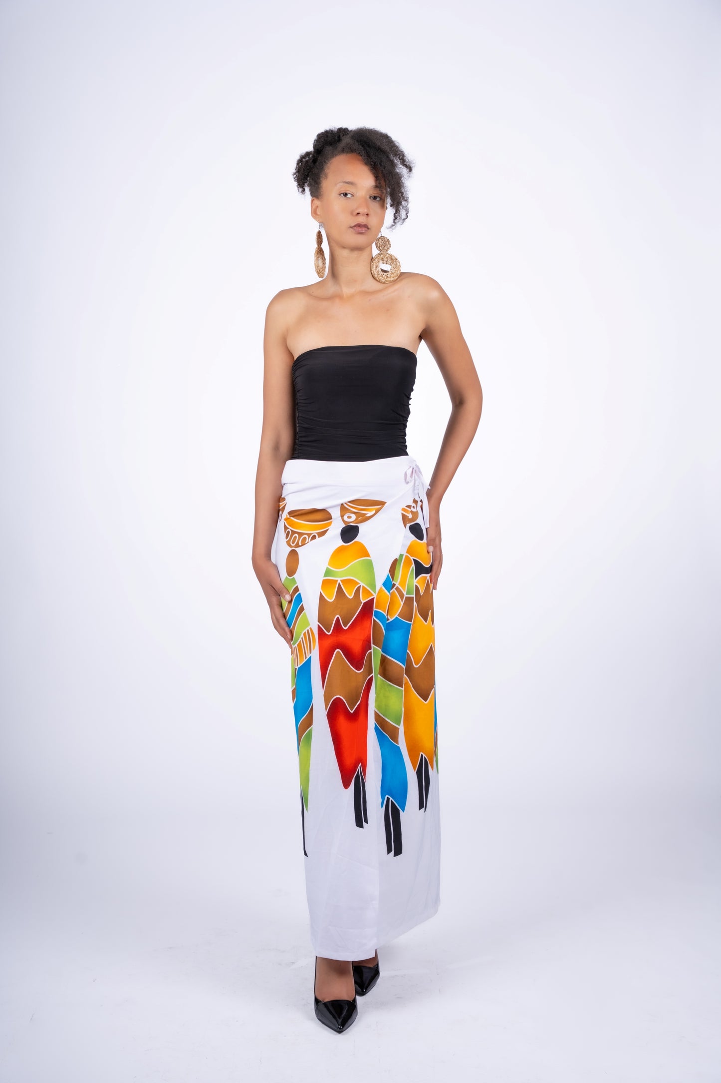 Abstract Motif Wrapped Skirt | Contemporary Statement Womenswear