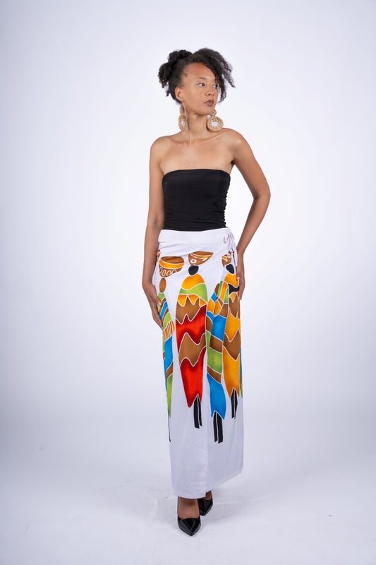 Abstract Motif Wrapped Skirt | Contemporary Statement Womenswear