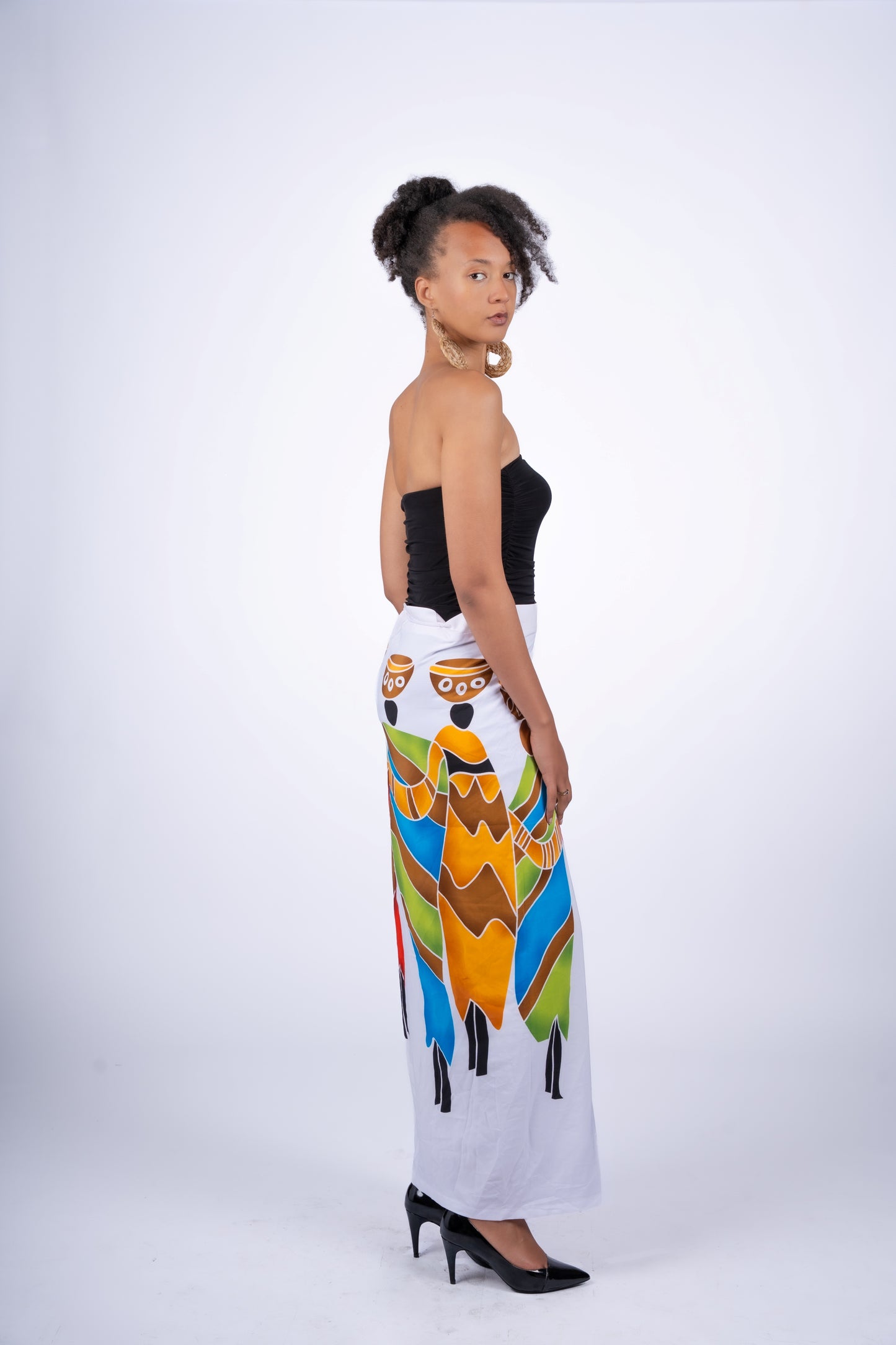 Abstract Motif Wrapped Skirt | Contemporary Statement Womenswear