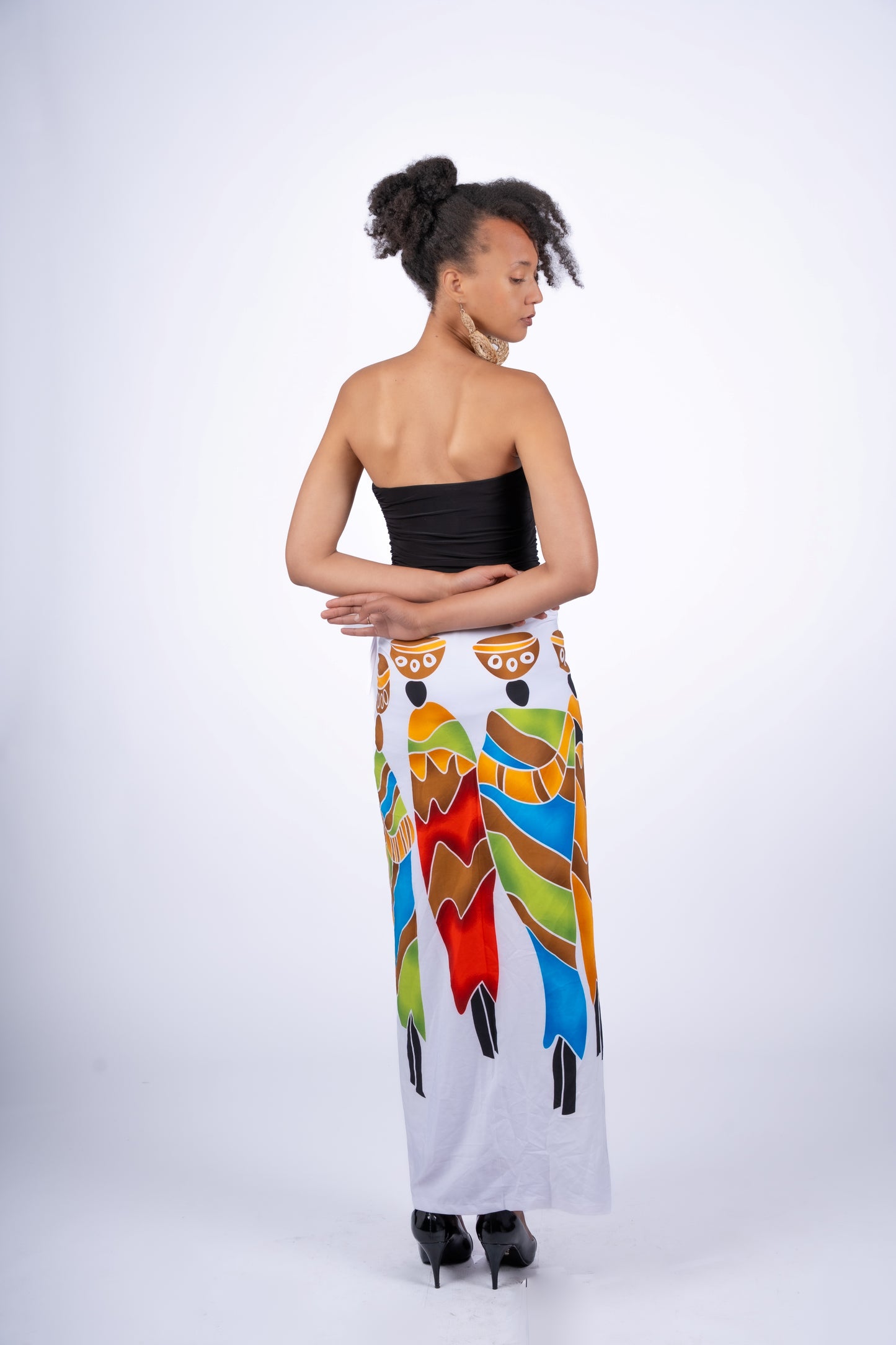Abstract Motif Wrapped Skirt | Contemporary Statement Womenswear