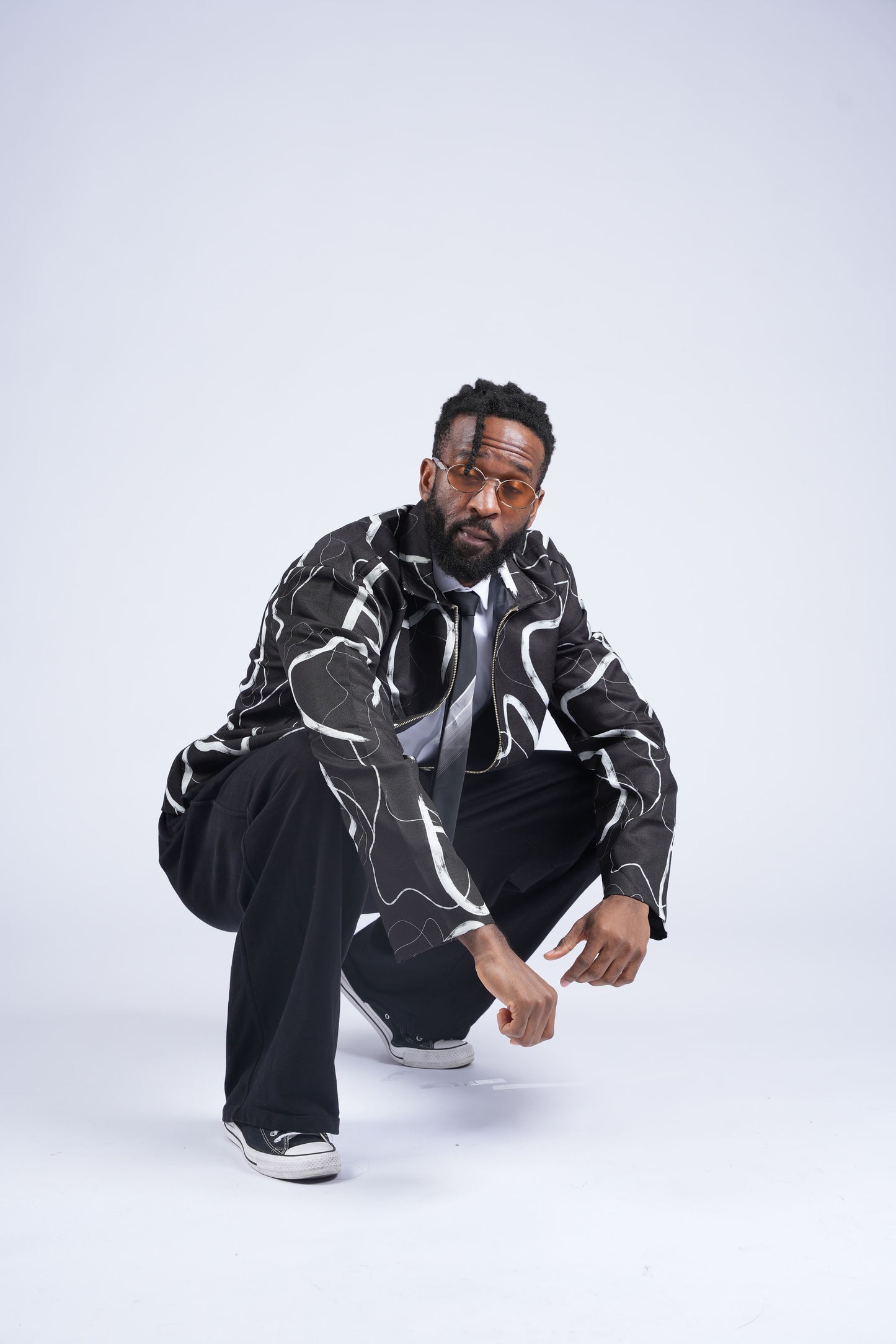 Monochrome Expression Zip Jacket | Contemporary Luxury Menswear