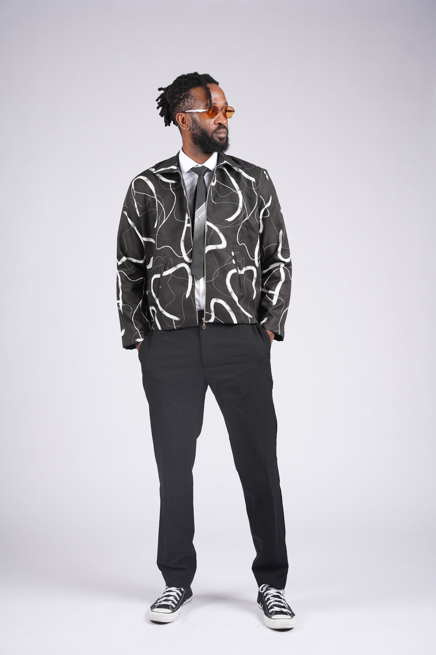 Monochrome Expression Zip Jacket | Contemporary Luxury Menswear