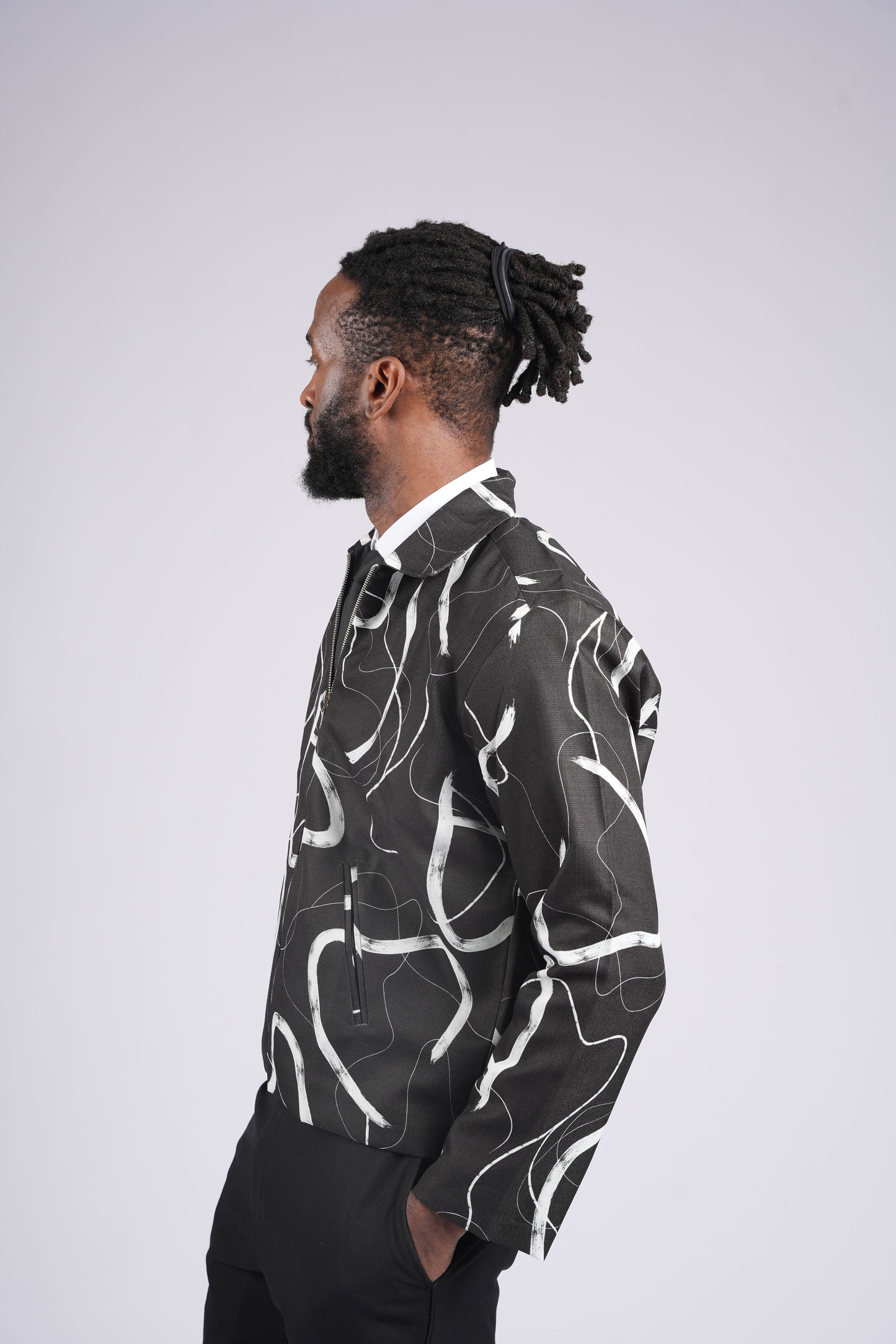 Monochrome Expression Zip Jacket | Contemporary Luxury Menswear