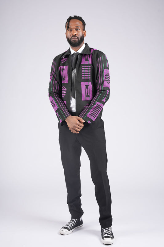 Akwete Bomber Jacket - | Contemporary Streetwear (Purple)