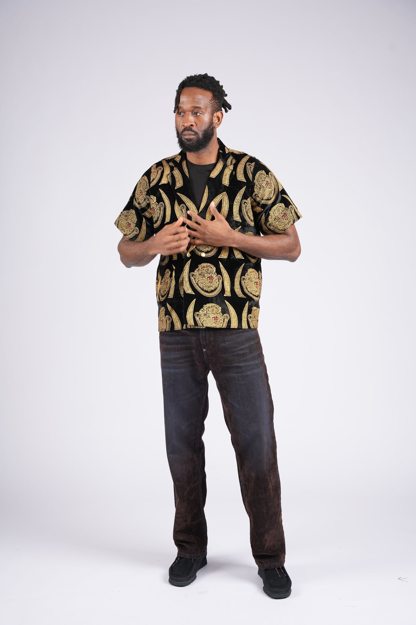 Isi Agu Elephant Tusk Print Shirt | Contemporary Luxury Menswear