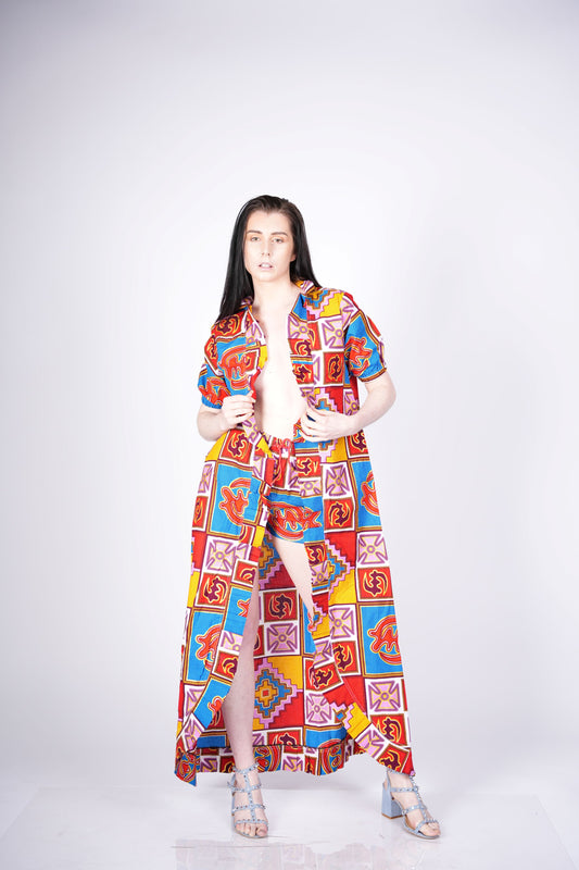 Crepe Ankara Kimono